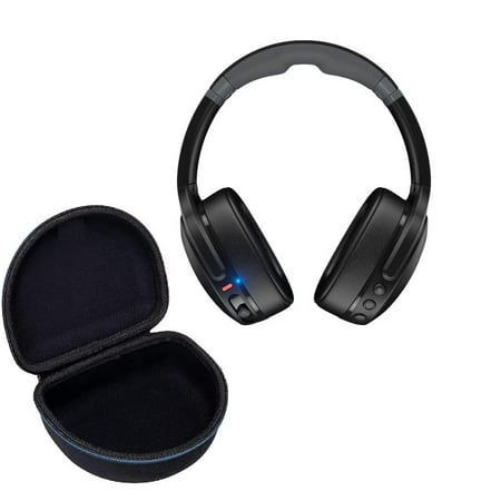 Skullcandy Crusher EVO True Wireless Bluetooth Over Ear Headphone Bundle with GSR Premium Deluxe Carrying Case (Black) (Renewed)
