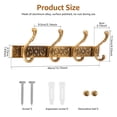 thumbnail image 2 of FUYGRCJ Vintage Coat Rack Wall Mount, Decorative Wall Towel Rack with 4 Hooks for Hanging Key Purse Hat Robe Towel Clothes, Unique Hanger for Bathroom Shower Entryway Antique Brass, 2 of 10