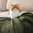 thumbnail image 2 of GentleSoft Sherpa Fleece Blankets King Size for Bed - Thick and Warm Throw for Women and Men, Soft Fuzzy Plush King Blanket for Winter, Olive Green, 108x90 Inches, 2 of 7