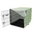 thumbnail image 3 of Aloha Dog Crate Cover, Continuous Monochromatic Repetition of Tropical Hawaiian Jungle Leaves, Easy to Use Pet Kennel Cover Small Dogs Puppies Kittens, 7 Sizes, Lime Green White, by Ambesonne, 3 of 6
