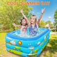 thumbnail image 5 of Paddling Pool for Kids, 150cm Rectangle Swimming Pool for Kids, Inflatable Baby Paddling Pool, Large Paddling Pool 2-Ring with Soft Inflatable Floor f, 5 of 5