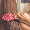 thumbnail image 3 of Red Christmas Pattern Hair Brush,Girls Detangling Hair Brush,Glide Through Tangles with Ease for Wet & Dry Hair,8.8"X2.8", 3 of 7