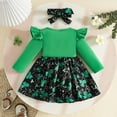 thumbnail image 6 of XAOFW Girl's Dresses St Patrick's Day Long Sleeve Floral Prints Cute Dress Party Night Cozy Breathable, 6 of 9