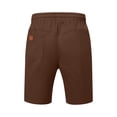 thumbnail image 6 of Twczz Mens Cotton Linen Shorts with Pockets- Relaxed Fit Summer Elastic Waist Drawstring Casual Beach Shorts Brown Size S-2XL, 6 of 8