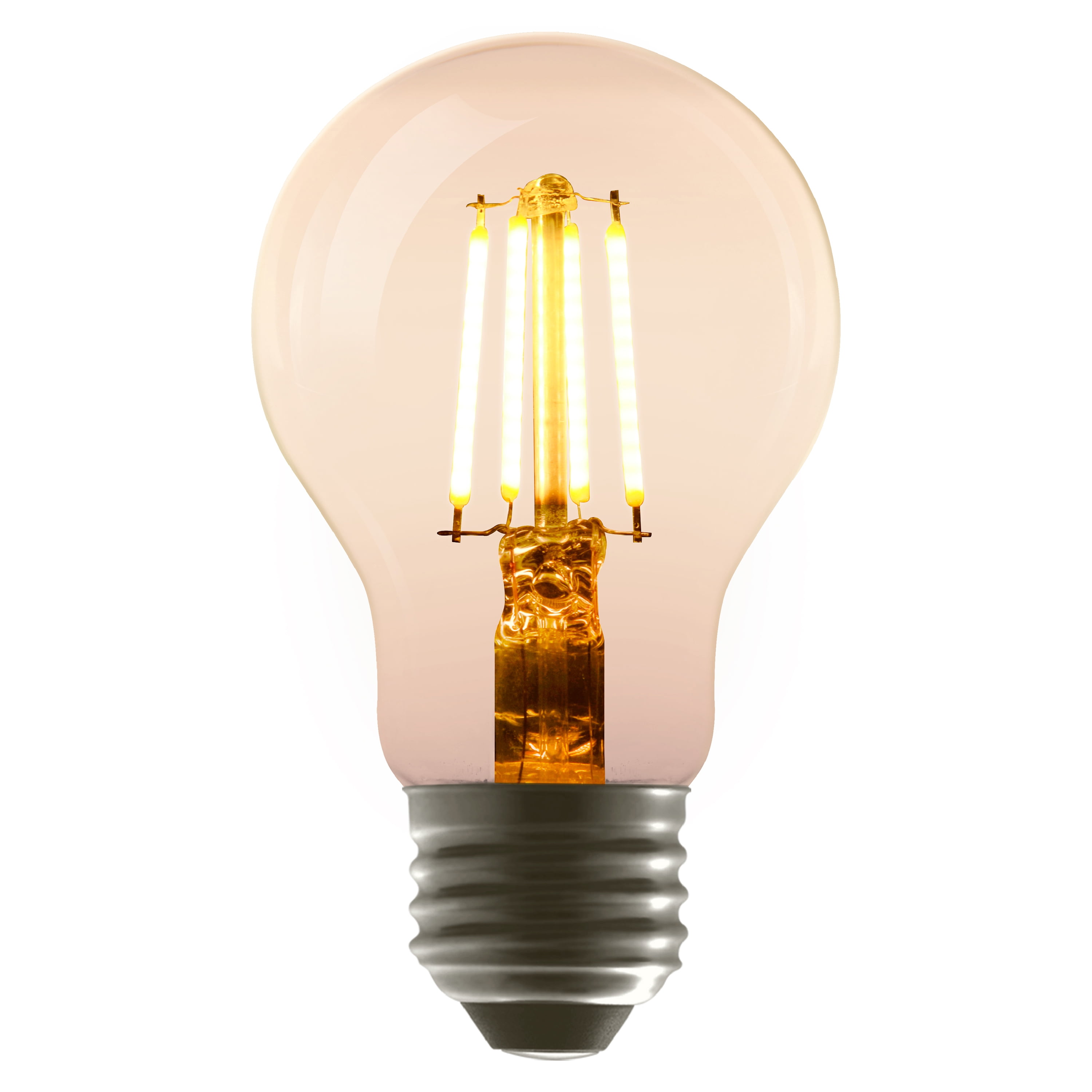 Better Homes & Gardens A19 Vintage LED Amber Light Bulb, 40 Watts Equivalent, 4 Watts Efficient, Dimmable, 2175K, Amber Finish - 2 Pk