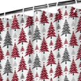 thumbnail image 3 of Red and Gray Christmas Tree Pattern Shower Curtain 36"x72" ,Bathroom Decorative Shower Curtains Set with 12 Hooks,Modern Waterproof Washable Shower Curtain, 3 of 6