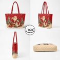 thumbnail image 4 of XYZCANDO Red Christmas Santa Snowman Print Quilted Shoulder Tote Bag Large Capacity Reusable Handbag for Holiday Shopping Grocery Travel Daily Use, 4 of 7