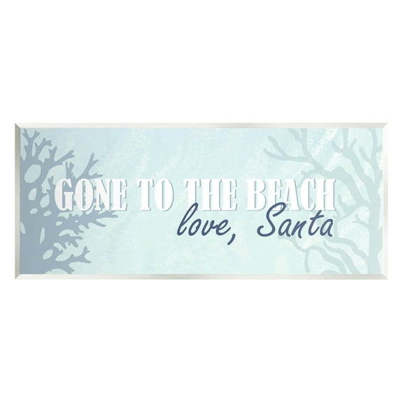 Stupell Industries Gone To Beach Love Santa Phrase Graphic Art Unframed Art Print Wall Art, Design by Kim Allen