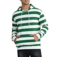 thumbnail image 1 of SUÉTER DE HOMBRE INSPIRE CHIC Sudaderas con Rayas con Bolsillo Frontal y Capucha con Cordón de Manga Larga 2XL Verde Blanco, 1 of 6
