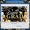 thumbnail image 2 of Gold Grad Cap Graduation Banner Colorful Stars Grad Backdrop Confetti Design Black Background Academic Background for Graduation Party College Graduation Grad Photo Shoot, 2 of 5