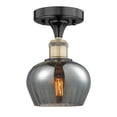 thumbnail image 3 of Innovations Lighting  Fenton - 1 Light 7" Semi-Flush Mount Black Antique Brass/Plated Smoke, 3 of 5