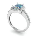 thumbnail image 2 of 1.92 ct Emerald Cut Blue Moissanite Solitaire with Simulated Diamond Accents 18K White Gold Womens Engagement Ring, 2 of 5
