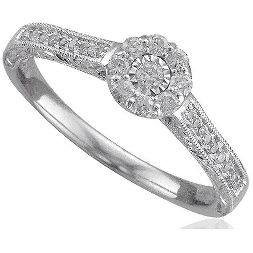 Tara Rose 1/4 Carat T.W. Diamond 10kt White Gold Promise Ring