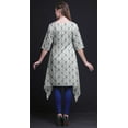 thumbnail image 3 of Bimba Blue Geometric Shibori Indian Tunic Tops For Girls Printed Casual Top For Women Ethnic Kurti X-Large, 3 of 6