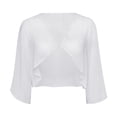 thumbnail image 6 of ASFGIMUJ Women Fashion Solid Mesh Irregular Short Sleeve Loose Cardigan Beach Holiday Tops, 6 of 8