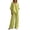 Green, variant on Unir Pant Suits For Women Summer Linen‑Look Two‑Piece Set, V‑Neck Batwing Short Sleeve Shirt And Loose Wide‑Leg Trousers,S‑XXL,Practical Casual Mother Of The Bride Pant Suits