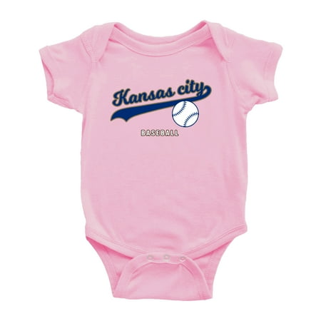 

Cute Kansas City Baby Bodysuits Baseball Fan Baby Jersey Clothes for Boys Girls (Pink 6-12 Months)