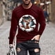 thumbnail image 1 of Amzcrzy - Sudadera Para Hombre, Estilo Casual, Con Estampado Navideño, Deportiva, De Manga Larga Y Cuello Redondo, Color Vino, 4Xl, 1 of 5
