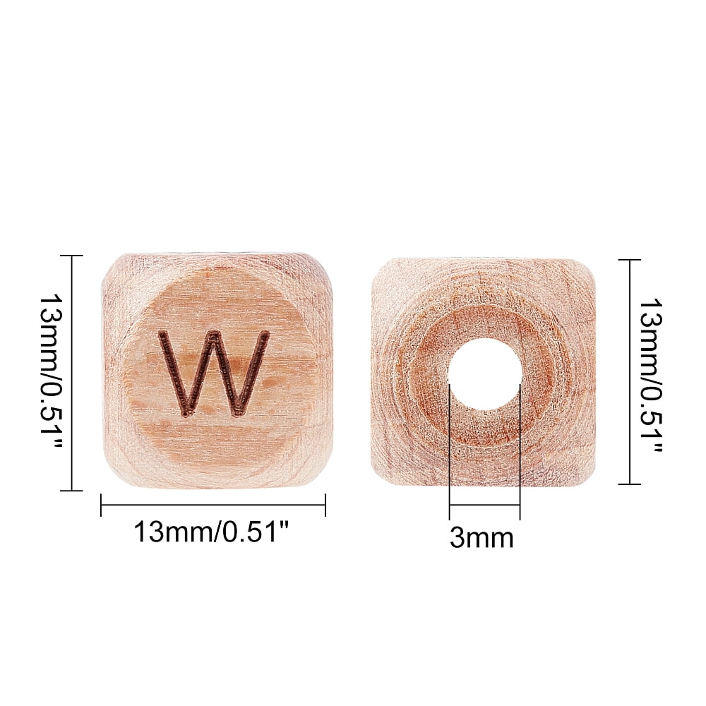 208pcs 10mm Alphabet Wooden Beads Natural Wood Color Square Letters Wooden Beads Wooden Loose Beads with Initial Letter for DIY Crafts - LowercaseDIY