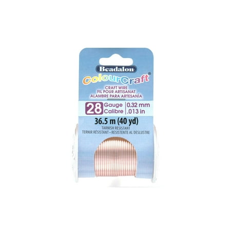 Beadalon ColourCraft Wire TR 28ga RoseGld 40yd