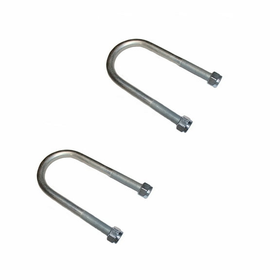 (2) TWO 6" Long 1/2" Diameter U-Bolts and Nuts Fits Trailers with 2-3/8 Round Axles