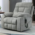 thumbnail image 5 of PAPROOS Electric Lift Recliner, Widen Power Lift Chair with Heating and Massage Function, Fabric Reclining Sofa with 2 Remotes and 2 Cup Holders, Big Lift Chairs for Elderly Seniors, Gray, 5 of 10