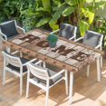 thumbnail image 2 of Vintage Farmhouse Table Cloths for 4 Foot Rectangle Tables, Retro Home Text Country Star Wooden Patio Waterproof Elastic Fitted Tablecloths, Washable Rectangular Table Cover for Camping, 2 of 8