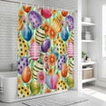 thumbnail image 6 of Easter Colorful Eggs Shower Curtain, Waterproof Shower Curtains for Bathroom, Spring Floral Polka Dot Green Striped Washable Fabric Bathtub Curtain Set Bath Decor with 12 Hooks Standard 72"x72", 6 of 8