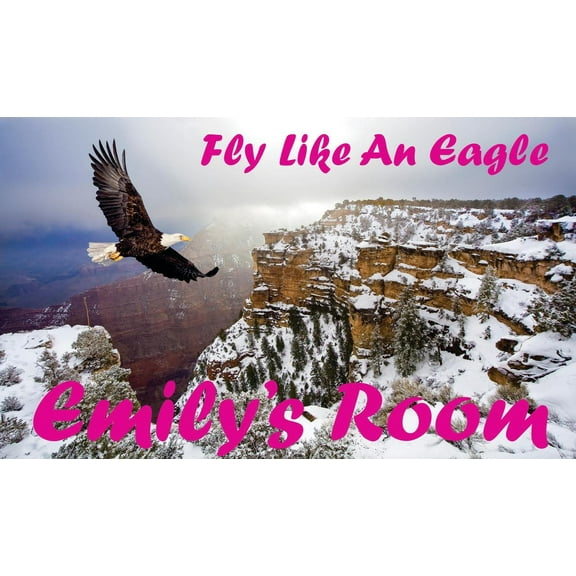 Personalized Name Vinyl Decal Sticker Custom Initial Wall Art Personalization Decor Fly Like An Eagle Quote Beautiful Mural 16 Inches X 30 Inches