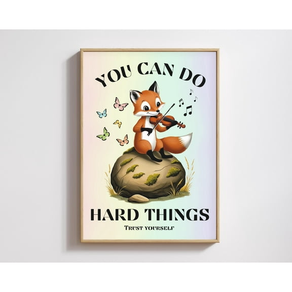 MSFCON You Can Do Hard Things Poster, Retro Motivation Poster Home Office, Quote Poster, Classroom Poster, Motivational Poster