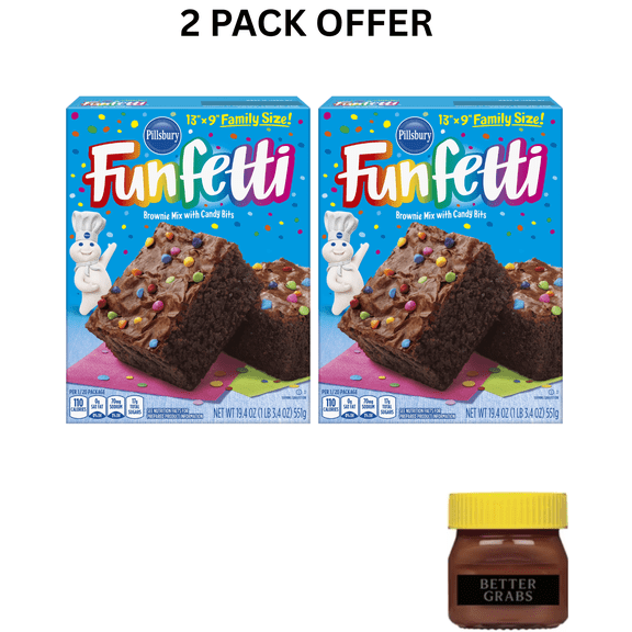 Pillsbury Funfetti Chocolate Fudge Brownie Mix with Candy Coated Chips, (19.4 oz Box)