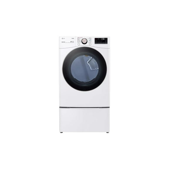 LG DLGX4001W 7.4 Cu. Ft. White Ultra Large Capacity Smart Front Load Gas Dryer