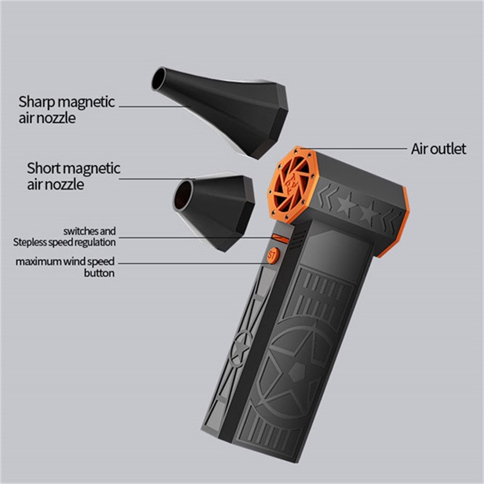 DAMAI 2025 Upgrade 5000W Thermal Snow Blower, Cordless Leaf Blower and Vacuum Cleaner, Hot Air Blowers, Portable Handheld Car Snow/Dust Remover, Car Defroster Windshield