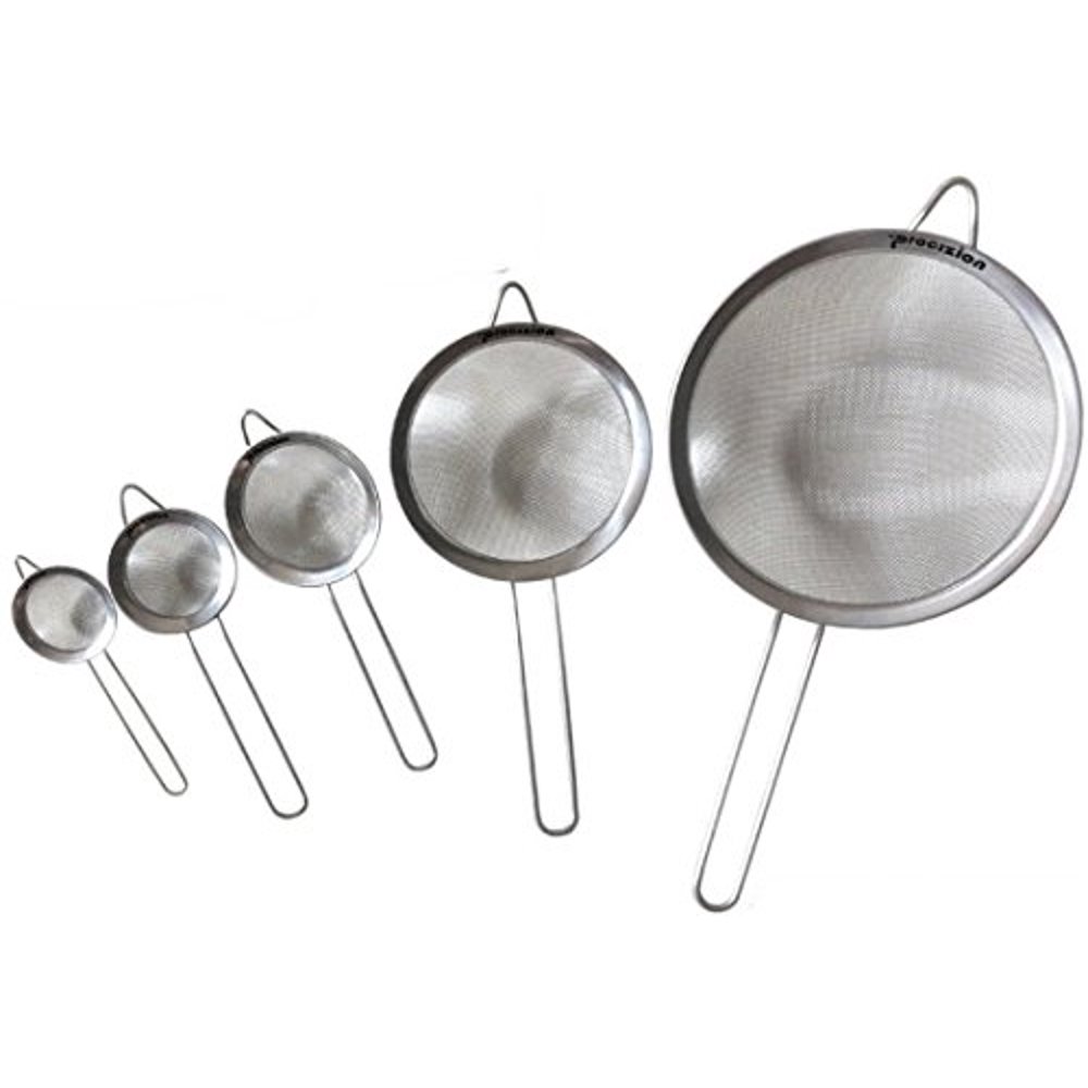 Stainless Steel Fine Mesh MicroPerforated Strainers Set of 5 All