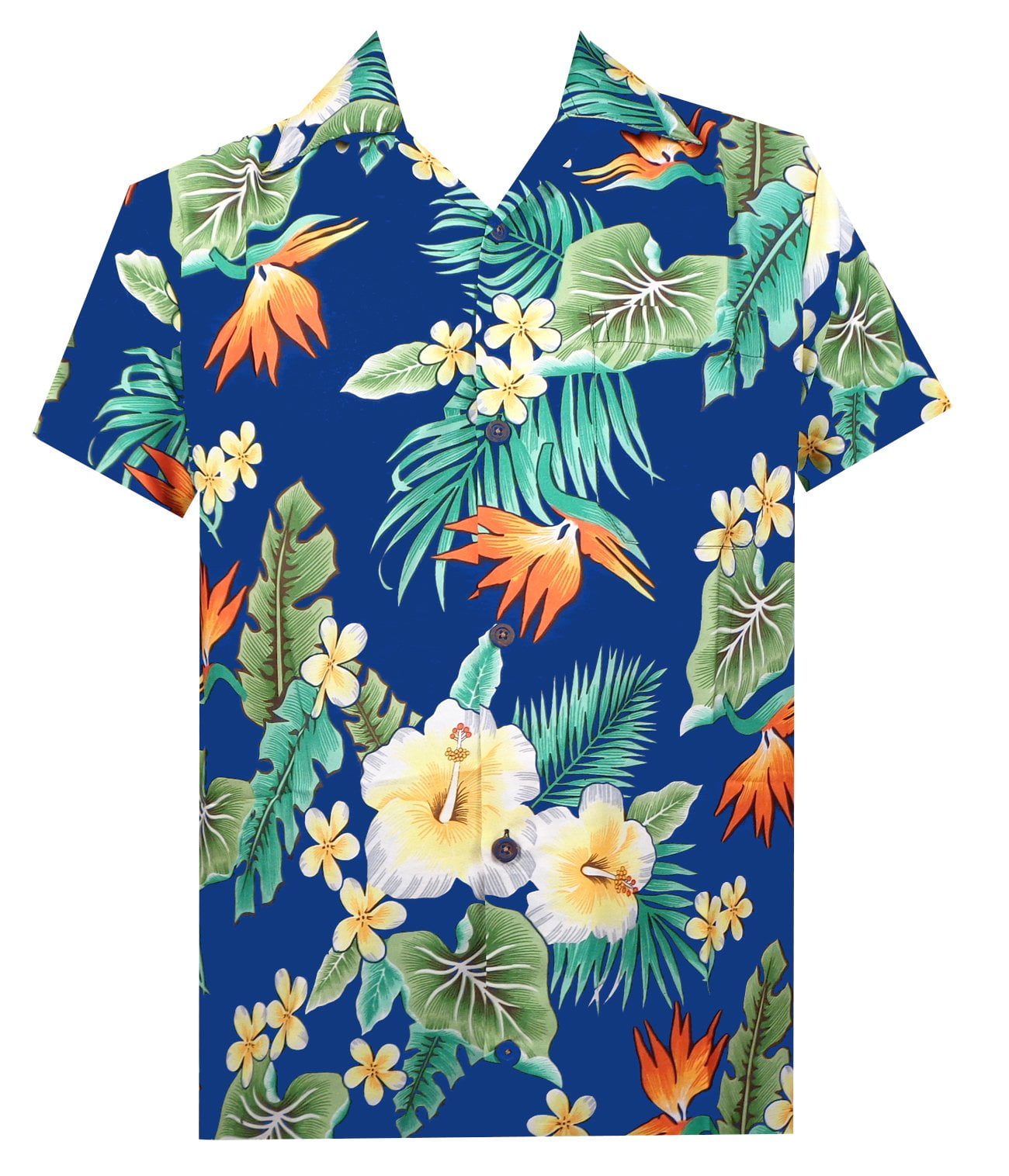 Hawaiian shirt For Men Floral Tropical Shirts Blue 2XL