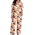 thumbnail image 3 of Pajamas For Women Set Cozy Halloween Comfortable Silk Satshort Sleeve Button Up Top Shorts Ensemble Sleepwear Loungewear Nightwear Nightclothes Homewear, 3 of 7