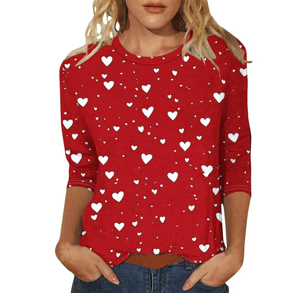 ZJXFGS Womens Fall Blouses,Cute Tops,Tunics Or Tops To Wear with Leggings,,,,,Red,M
