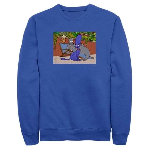 Men's The Simpsons Treehouse of Horrors Animals Scene  Sweatshirt Royal Blue 2X Large