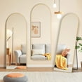 thumbnail image 6 of TINKLE WELL Metal Framed Arched Full Length Mirror 64"x21", Floor Standing, Gold, 6 of 9