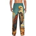 thumbnail image 3 of Picia Western Desert Cactus Bald Eagle Mens Soft Woven Cotton Elastic Waistband Sleep Pajama Pant Lounge Sleep Pant With Pockets And Drawstring-Small, 3 of 9