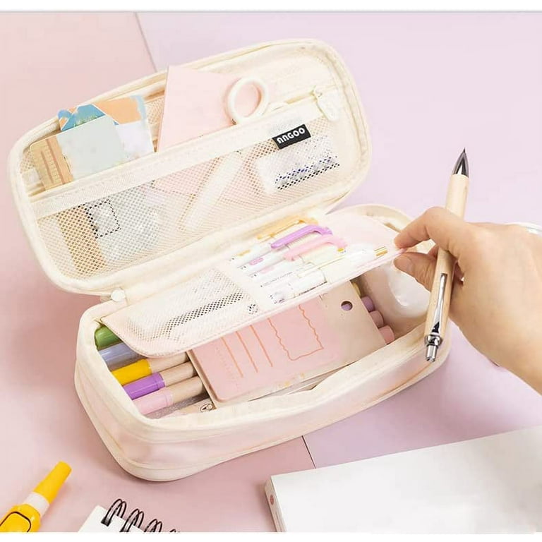 Colorful Large Storage Pencil Case Pen Bag with Zipper Big Capacity Pouch  Organizer for Office Travel Holder Box