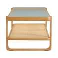 thumbnail image 6 of Yesfashion Solid Wood Modern Simple Rectangular Double Layer Solid Wood Glass Table Top Coffee Table Rattan Chinese Side Table Small Rectangular Table Suitable for Living Room, Dining Room And Bedroom, 6 of 9