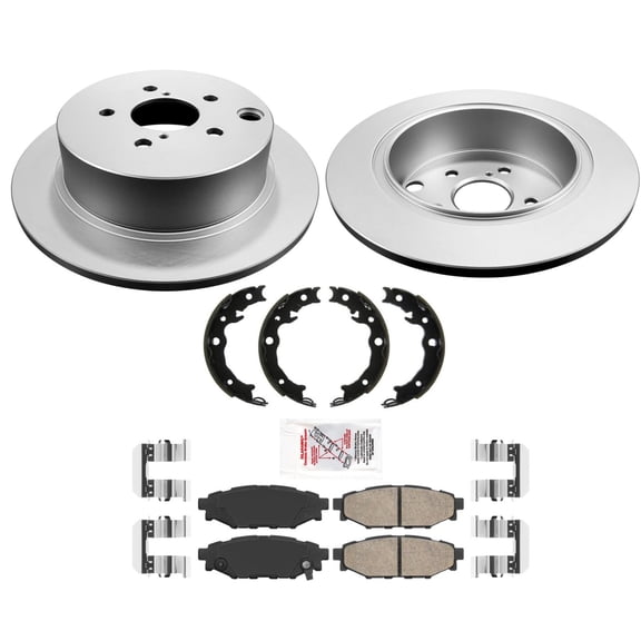 AmeriBRAKES Coated REAR Disc Brake Rotors & Pads For 14-18 Subaru Forester