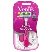 Gillette Venus Extra Smooth Green Disposable Womens Razors, 2 Count