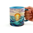 thumbnail image 6 of Stained Glass Sunset Mountain Mug Unique Artistic Coffee Mug Colorful Glass Tea Cup Home Kitchen Decor Mug for Hot Drinks Beverage Cup, Color, 1pc, 6 of 10