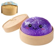 Cute Glittery Dumpling Desktop Decor, Sparkling Miniature Office Desk Ornament, Kawaii Purple Figurine for Shelf & Workspace, Trendy Aesthetic Room Accent, 1 Pack