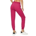 thumbnail image 4 of ALWAYS Women Jogger Sweatpants - Super Soft Stretch Lightweight Drawstrings Pants with Pork Chop Pockets Deep Red M, 4 of 6