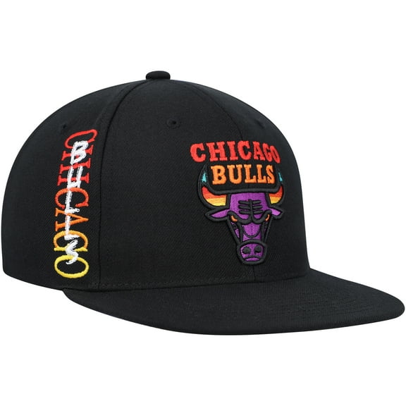 Men's Mitchell & Ness  Black Chicago Bulls Soul High-Grade Fade Undervisor Snapback Hat