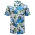 thumbnail image 5 of Camisa hawaiana de playa para hombre, ropa con estampado 3D de hojas de madera, palmeras y2k, blusa informal de verano con solapa y manga corta, 5 of 5