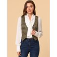 thumbnail image 2 of INSPIRE CHIC Veste Sans Manches à Carreaux Extensible Asymétrique pour Femme à Col en V, Taille Cintrée, à Boutons, 2 of 6
